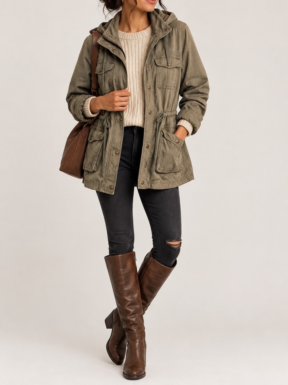 Abercrombie & Fitch Olive Green Utility Anorak Jacket